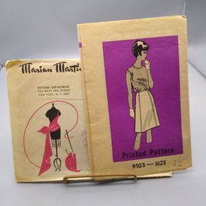 Vintage Sewing PATTERN 9103, Mail Order 1970s Marian Martin Blouse and Skirt